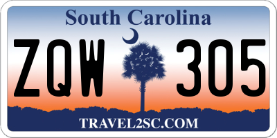 SC license plate ZQW305