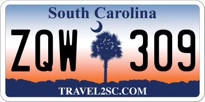 SC license plate ZQW309