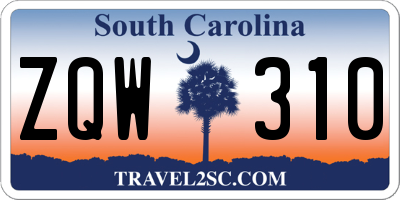 SC license plate ZQW310