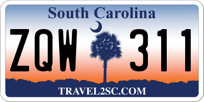 SC license plate ZQW311