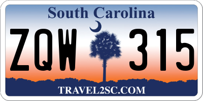SC license plate ZQW315