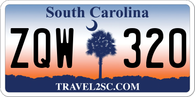SC license plate ZQW320