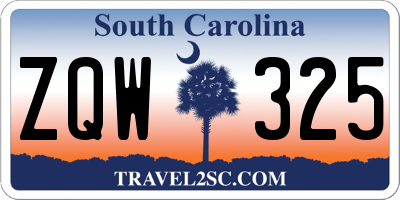 SC license plate ZQW325