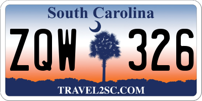 SC license plate ZQW326