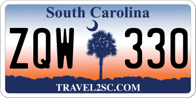 SC license plate ZQW330