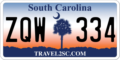 SC license plate ZQW334