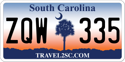 SC license plate ZQW335