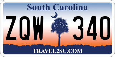 SC license plate ZQW340