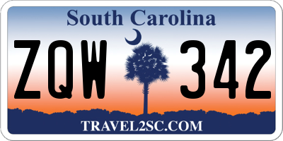 SC license plate ZQW342