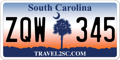 SC license plate ZQW345