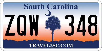 SC license plate ZQW348