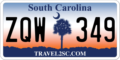 SC license plate ZQW349