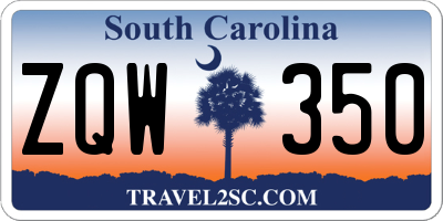 SC license plate ZQW350