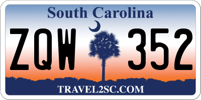 SC license plate ZQW352