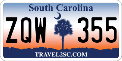 SC license plate ZQW355