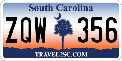 SC license plate ZQW356