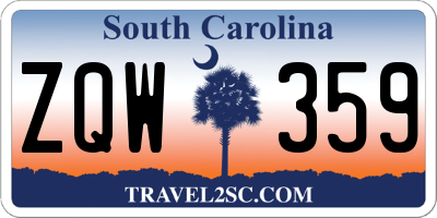 SC license plate ZQW359