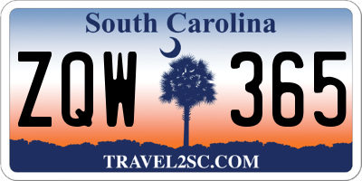 SC license plate ZQW365