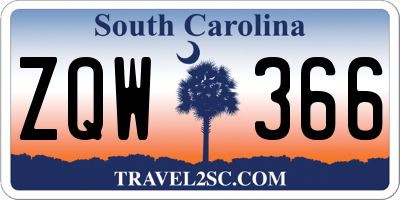 SC license plate ZQW366