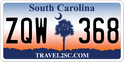 SC license plate ZQW368