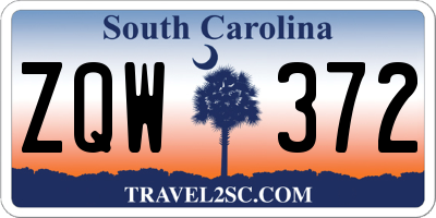 SC license plate ZQW372