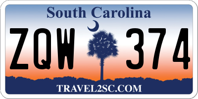 SC license plate ZQW374