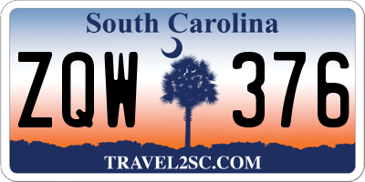 SC license plate ZQW376