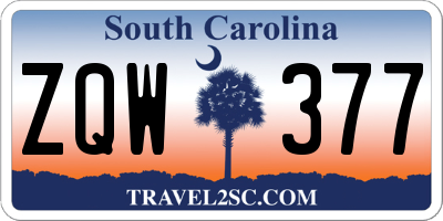 SC license plate ZQW377