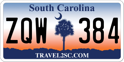 SC license plate ZQW384