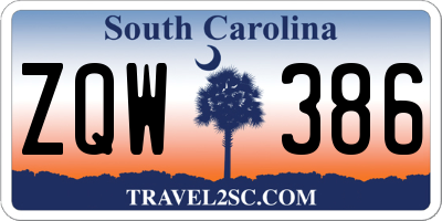SC license plate ZQW386