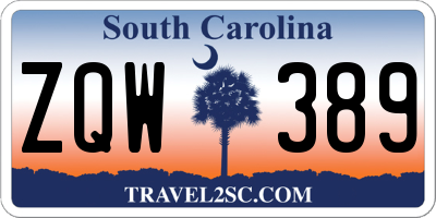 SC license plate ZQW389