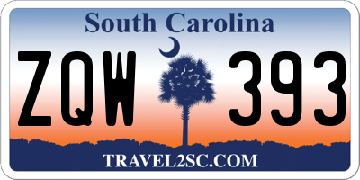 SC license plate ZQW393