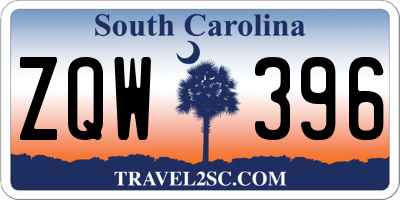 SC license plate ZQW396