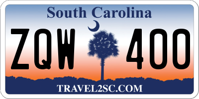 SC license plate ZQW400