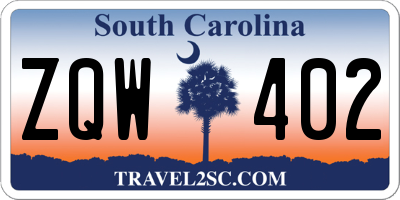 SC license plate ZQW402