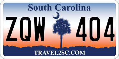SC license plate ZQW404