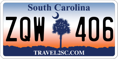 SC license plate ZQW406