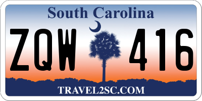 SC license plate ZQW416