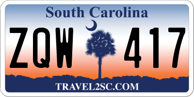 SC license plate ZQW417