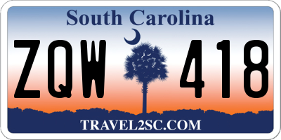 SC license plate ZQW418