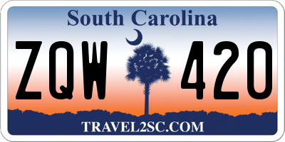 SC license plate ZQW420