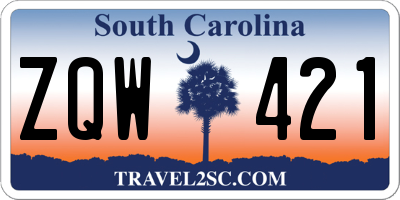 SC license plate ZQW421