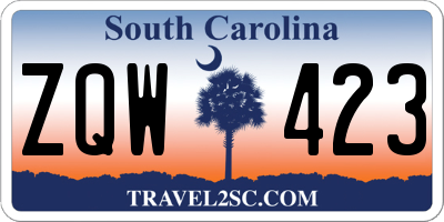 SC license plate ZQW423