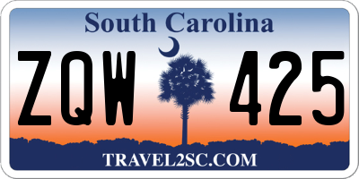 SC license plate ZQW425