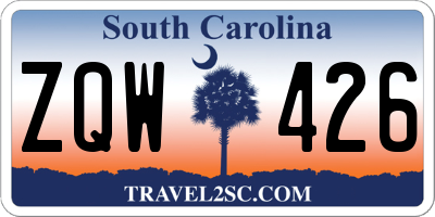 SC license plate ZQW426