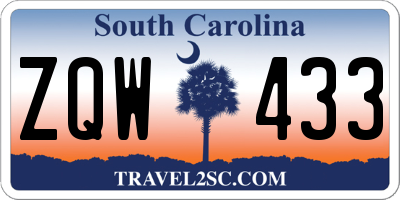 SC license plate ZQW433