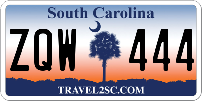 SC license plate ZQW444