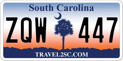 SC license plate ZQW447