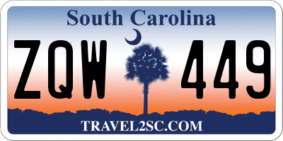 SC license plate ZQW449