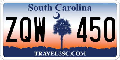 SC license plate ZQW450